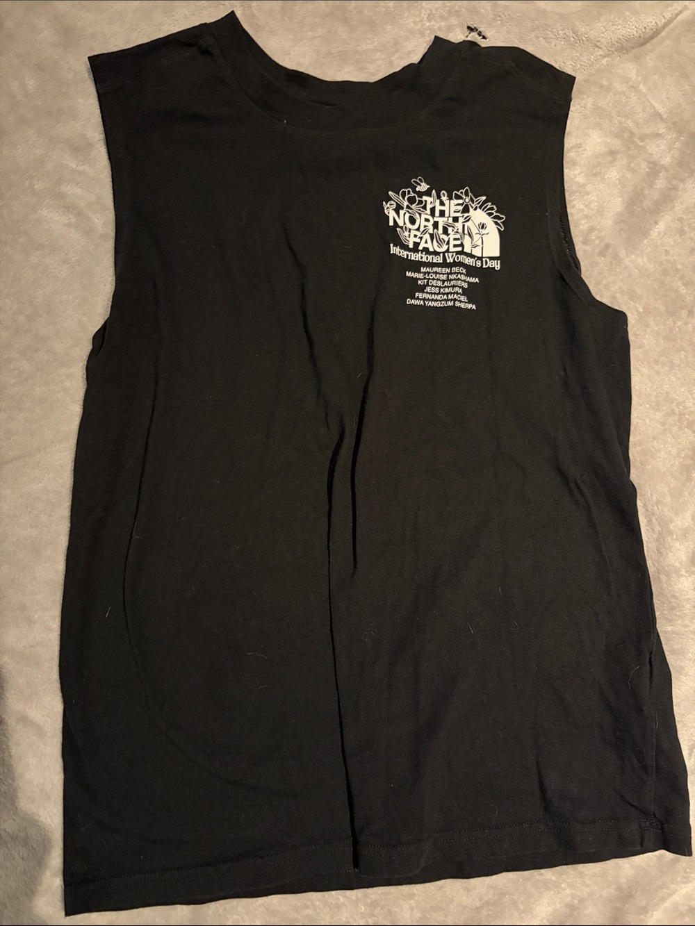 The North Face Black Sleeveless Logo Tank with Floral Graphic